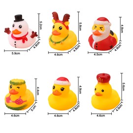 MFUOE Christmas-themed Bath Ducks Assorted Festive Design Bath Ducky Toy Floating Bathtub Toys for Kids Perfect Stocking Stuffers (12)