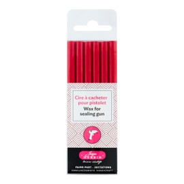 Jacques Herbin - Ref 35820T - Special Wax Sticks for Use with Wax Guns - Red (Pack of 6) - 12cm Long Sticks, Each Stick Makes Approx. 8 Stamps, Use with Wax or Hot Glue Guns
