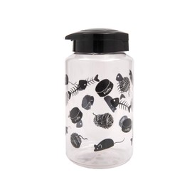 Lixit Pack of 2 Food and Treat Storage Jars for Dogs, Cats, Small Animals and Birds (Black 128oz)