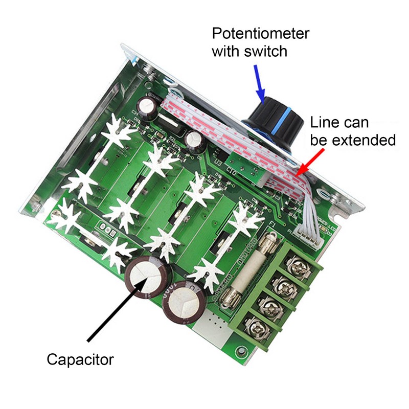 DC12V‑50V Professional PWM DC Motor Speed Controller Metal Shell 30A