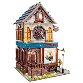 STRUCWOOD Miniature House Kit- Tiny House Kit DIY Wooden Dollhouse Kit for Adults Teen 3D Book Nook Craft Mini Model Kit with 3-Mode Touch Switch- Cuckoo House (SQ-61)