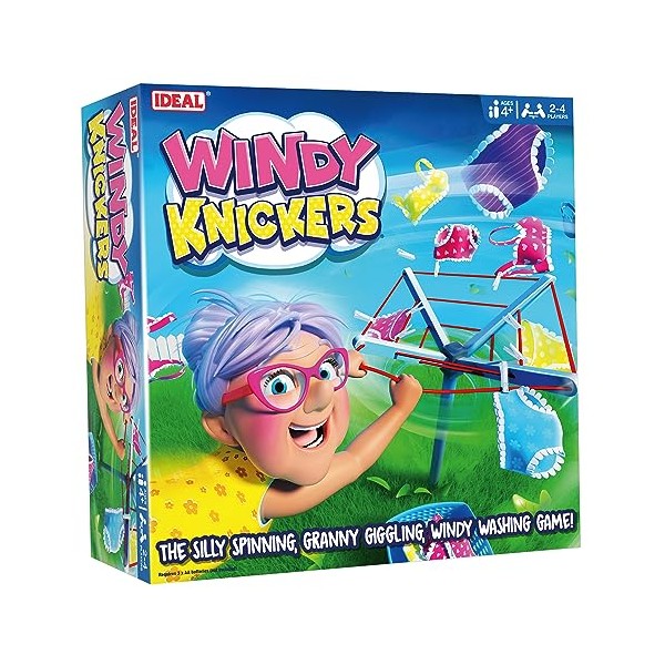 IDEAL | Windy Knickers: The silly spinning, granny giggling, windy washing game!| Kids Games | For 2-4 Players | Ages 4+