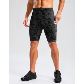 Bikewa Men's Bike Shorts 4D Padded Cycling Shorts for Men Road Riding Biking Bicycle Zipper Pockets(Camo Black,XL)