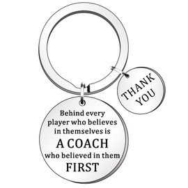 HULALA Thank You Coach Gifts For Men Women Keyring Keychain Behind Every Player Who Believes In Themselves Is A Coach Who Believed In Them First Football Rugby Coach