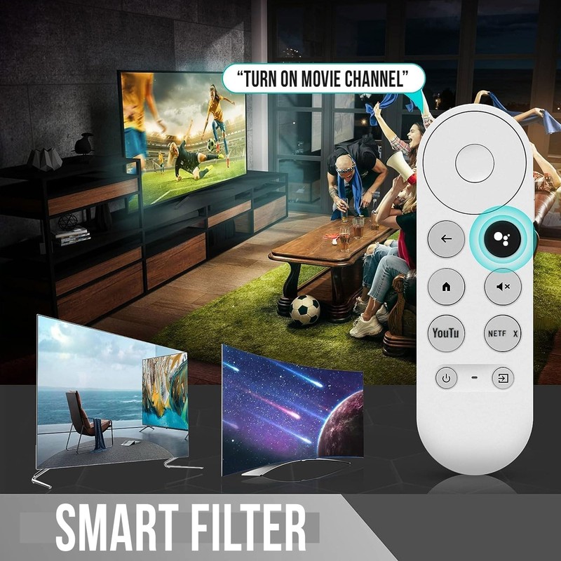Voice Remote Control Compatible with Google Chromecast 4k Snow Streaming