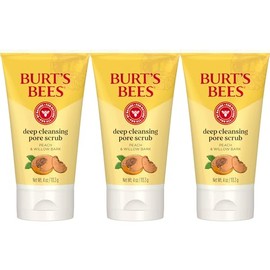 Burt's Bees Peach and Willow Bark exfoliante facial exfoliante, 4 onzas (Paquete de 3)