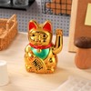 IBWell Gold/Black/White Maneki Neko Lucky Cat,Fengshui Cat- Waving Arm Battery