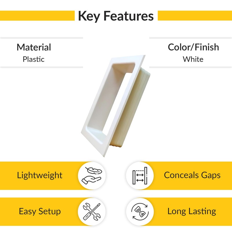 Brixwell QHXN-001 Electrical Trim Ring Single Version White Finish