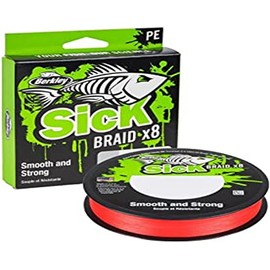Berkley Sick Braid - 8 Strands Braided Fishing Line, Super Smooth 8 carrier Multifilament PE Braid Predator Fishing Lines 150/300m For Freshwater and Saltwater Sea Fishing, Unisex, Red