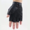 Fingerless Leather Men's Half Finger Gloves Men's Leather Non-Slip Motorcycle