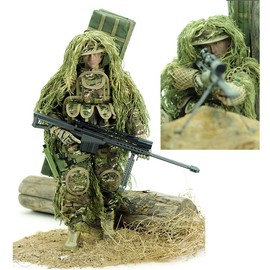 Scakbyer 12 Inch Action Figures Military Set, 1/6 Scale Action Figures Set with Weapons and Accessories - Type L - All Terrain Sniper Soldier