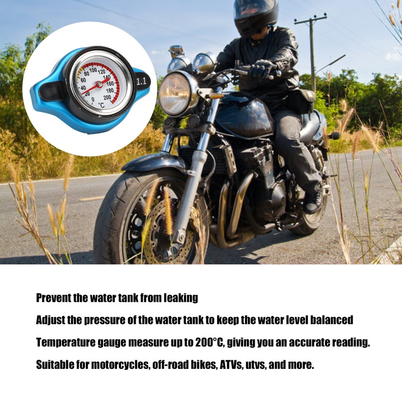 Aluminum Alloy Radiator Cap with Temperature Gauge Pressure Adjustment Leakproof