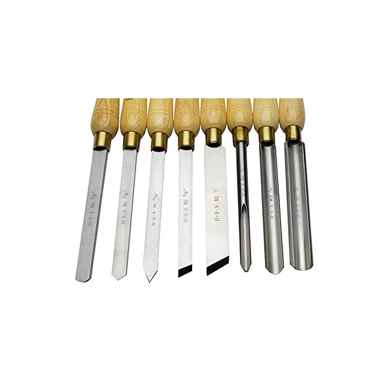 PSI Woodworking LCHSS8 Wood Lathe 8pc HSS Chisel Set