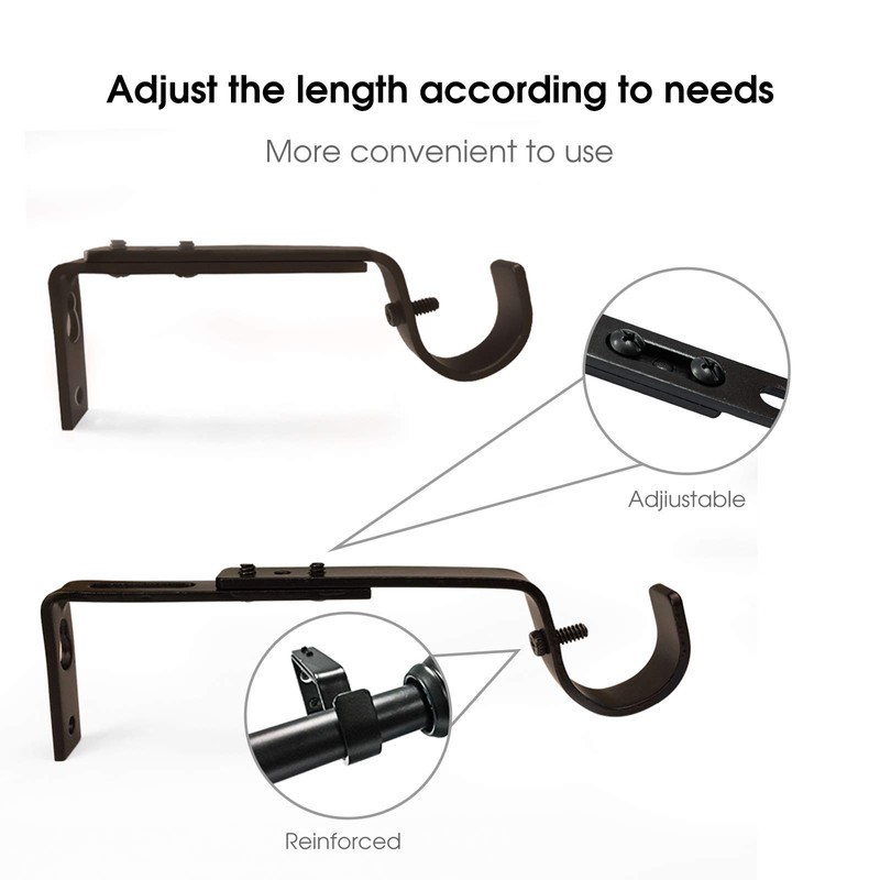 IHRDNNR IHRDNNR Curtain Rod Holders Heavy Duty Adjustable Rod Brackets