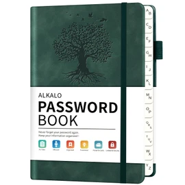 Password Book with Alphabetical Tabs, 4.5"x5.9"Small Pocket Password Keeper Book, 160 Pages/100GSM Hardcover Notebook, Password Organizer for Internet Website Address Login