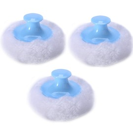 3Pcs Ultra Soft Fluffy Powder Puffs Round Face Body Cosmetic Powder Puff Loose Powder Puffs with Handle Beauty Puff Sponge, Blue