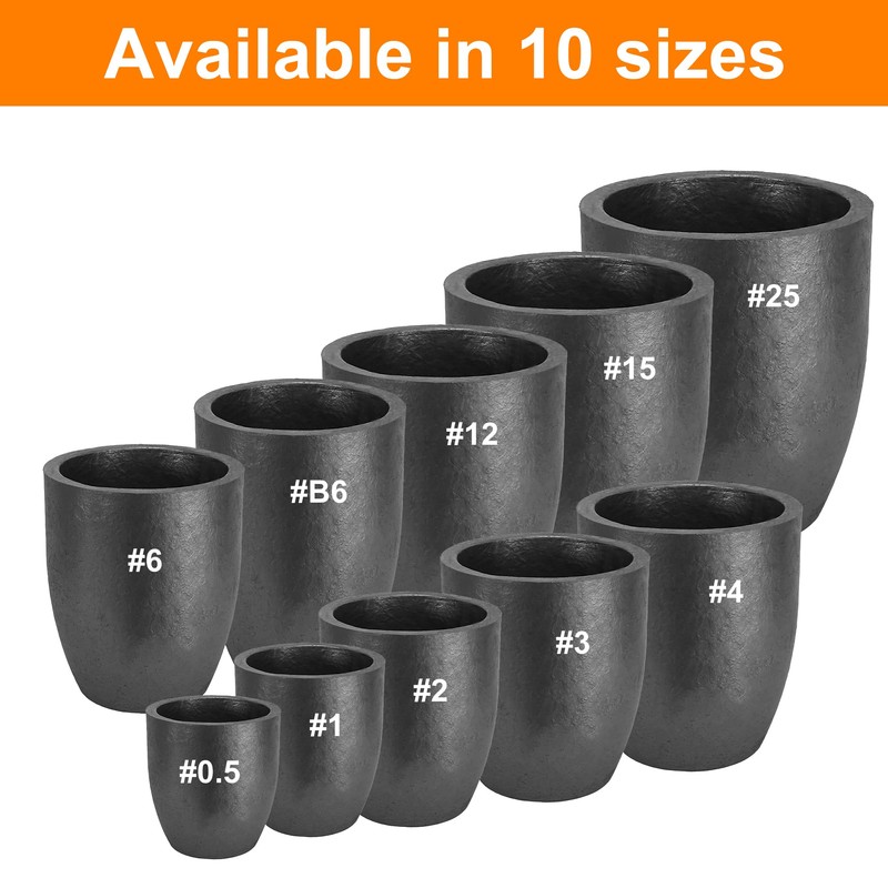 Nelyrho #15-33lbs-15kg Premium Graphite Crucible, Silicon Carbide Clay Crucible Cup
