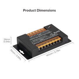 BTF-LIGHTING CCT RGB RGBW RGBCCT 5 Channel High Speed Signal Amplifier Controller Work with 3PIN 4PIN 5PIN 6PIN DC12V/DC24V Max 10A 5050SMD LED Strip Suitable for Long Distance Light Projects