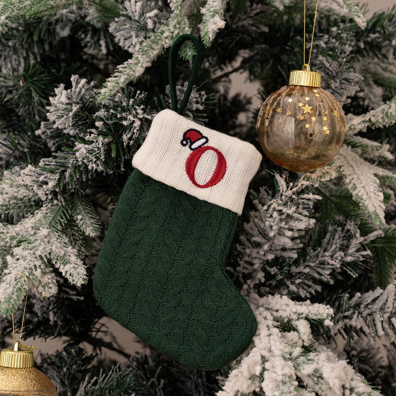 Christmas Stocking – Green A-Z Letter Hanging Christmas Stockings, Christmas