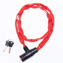 LIBIQ Chain Lock Dimple Key Type LQ011 for Bicycles (Keys, Keys, Keys, Wirelock), Chain Lock, Road Bike (RED)
