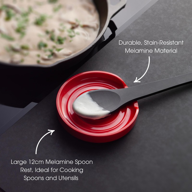 Zeal Circular Spoon Rest, Melamine Utensil Holder Rest, Tea Bag