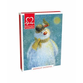 Museums & Galleries Box of 16 Artistic Charity Christmas Cards - 'Midnight Snowfall' - Snowman and Santa - 16 Cards, 8 Each of 2 Designs, Multi, 140 x 185 x 27mm