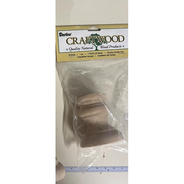 Darice Taper Holder Wood Darice NIB set Of 6 2”