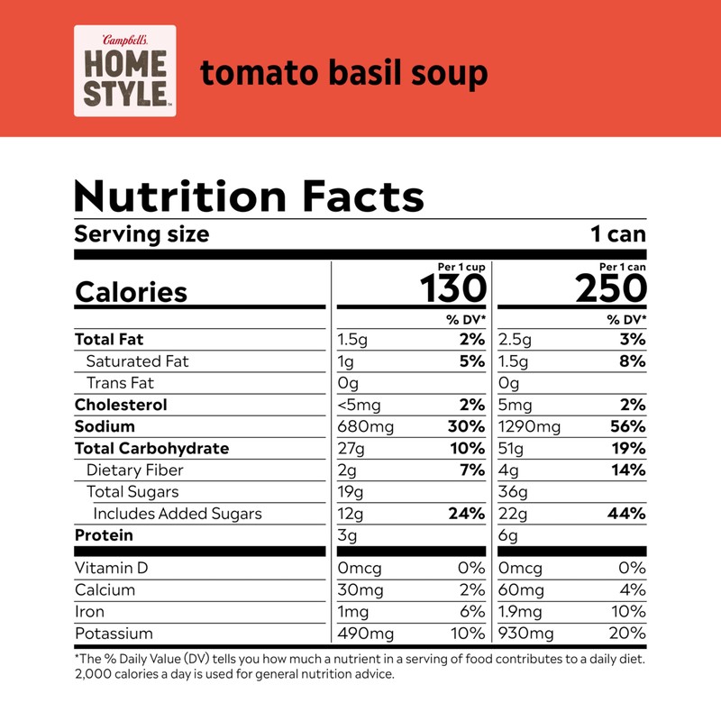 Campbell’s Homestyle Tomato Basil Soup, 16.3 oz Can