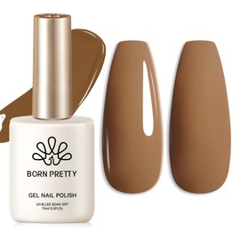 Born Pretty Hema-Free Gel Nail Polish, 15ml Caramel Almond Fall Winter Color Soak Off U V LED Gel Polish Nail Art Design Manicure Salon DIY Home