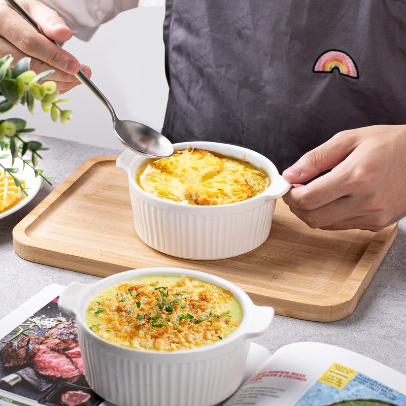 Delling Ramekins with Handle, 6 PACK Soup Bowls for French