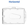 2 Pack Hard Plastic Badge Holder, Dual-Sided Horizontal and Vertical