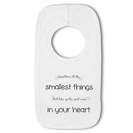 BWW Print - Smallest Things Take up the Most Room in your Heart - Baby Pullover Bib, Boy or Girl