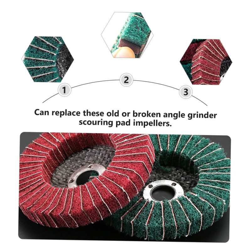 VILLFUL 5pcs Green Polishing Grinding Wheel for Quick Cleaning and