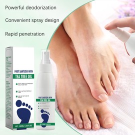 Nmoiat 2pcs Foot Sanitizer Spray with Tea Tree Oil, Clear Tea Tree Oil Foot Spray, 100ml/3.38fl.oz