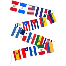Heritage Hispanic Month 21 Countries String Flags Assorted Spanish Speaking String Bunting Banners for National Hispanic Events Celebration Party Decoration Sports Bars