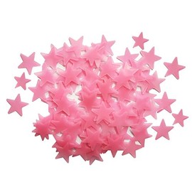 VKI® 200 x Glow in the Dark Glow in the Dark Wall Stickers Glow in the Dark Stars for Children's Bedroom Pink