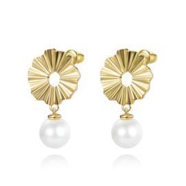 Pearl Drop Earrings for Women | Gold Plated Dangle Earrings Jewellery Gifts For Women Girls Girlfriend Sister Daughter for Birthday Christmas