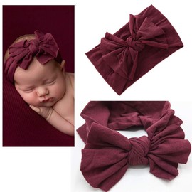 Dreshow Newborn Hospital Hat, Infant / Baby Hat with Big Bow, Soft Cute Knot, Nursery Hat - Turban. Zm14-5pcs
