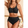 Two Piece High Waisted Bikini - Tummy Control Bathing Suit