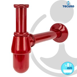tecuro Professional Bottle Odour Trap Trap Extra Long Red (RAL 3003)