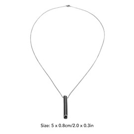 Collar De Ansiedad, Collar De Respiración Consciente De Acero Inoxidable, Collar De Silbato De Meditación Para Mujeres Y Hombres, Regalo(Black)