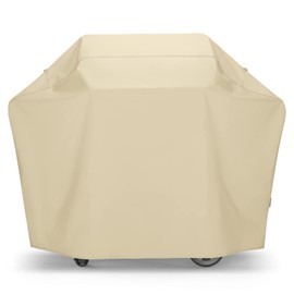 SunPatio Grill Cover 58 Inch, Heavy Duty Waterproof Barbecue Cover, Outdoor Charcoal Gas Grill Protector, All Weather Protection Compatible for Weber Char-Broil Nexgrill Kenmore and More, Beige