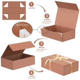 HavrePac 4 Pack Large Gift Boxes 13.8x9x4.3 Inches Luxury Gift Boxes with Lids,Magnetic Closure Gift Box for Present Packaging Box for Mother's Day, Birthdays, Party,Weddings