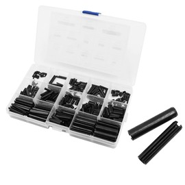 YOYEAH Tension Pin Assortment, 550 Pieces Hollow Cotter Pins, Spring Pins, Manganese Steel Set, Slotted Tension Pins, Metal Fittings in Various Sizes for Machines and Repairs