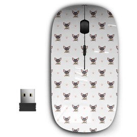 2.4G Ergonomic Portable USB Wireless Mouse for PC, Laptop, Computer, Notebook with Nano Receiver ( Cartoon Character Chihuahua Dog )