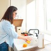 Relaxdays Standing Kitchen Roll Holder Bamboo Roll Holder with Roll