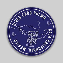 Cabo Pulmo Mexico Adventure Wanderlust Scuba Diving Snorkeling Swimming Camping Fishing Sticker 2-Pack 4 Inch Round Premium Quality Vinyl UV Protective Laminate PD2027