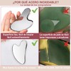 2 Piezas Herramienta Facial Gua Sha,Herramienta de masaje de acero