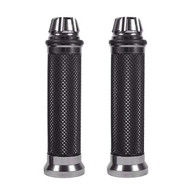 7/8" Motorcycle Handlebar Grips CNC Aluminum Rubber Hand Grip Universal for Bar Bike Bicycle()