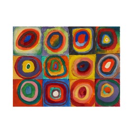 Spiffing Prints Wassily Kandinsky - Squares with Concentric Circles 1913 - Small - Matte - Framed